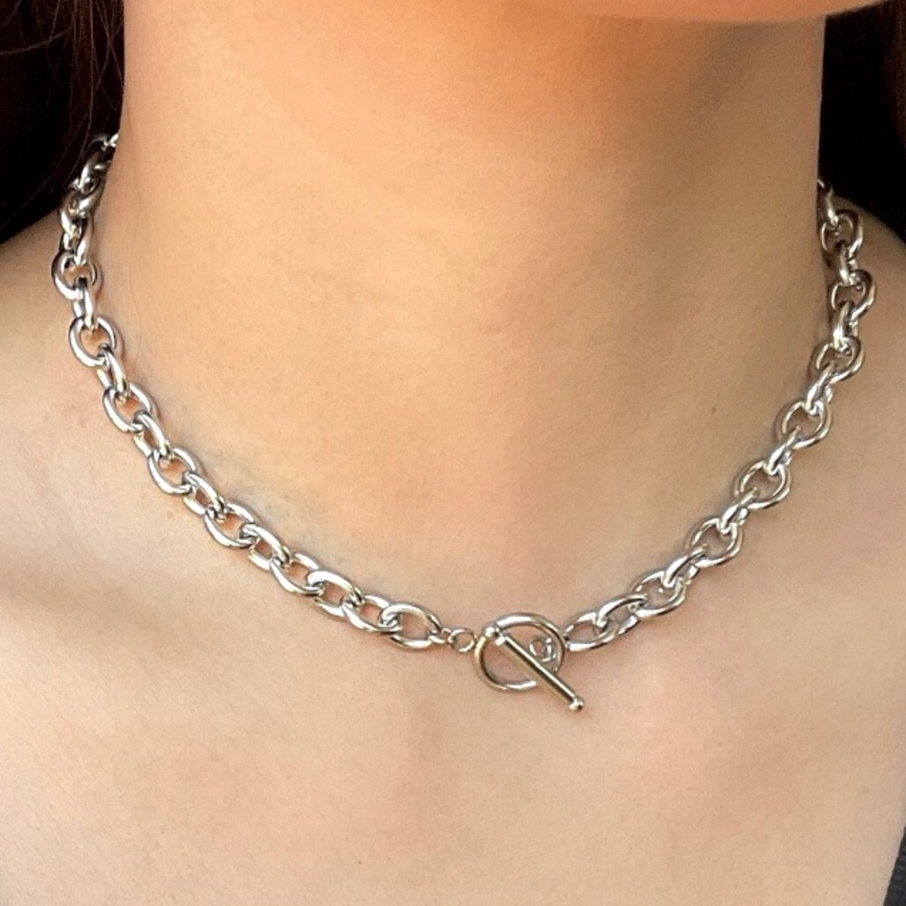 SOLD- Toggle Necklace with Rolo Chain